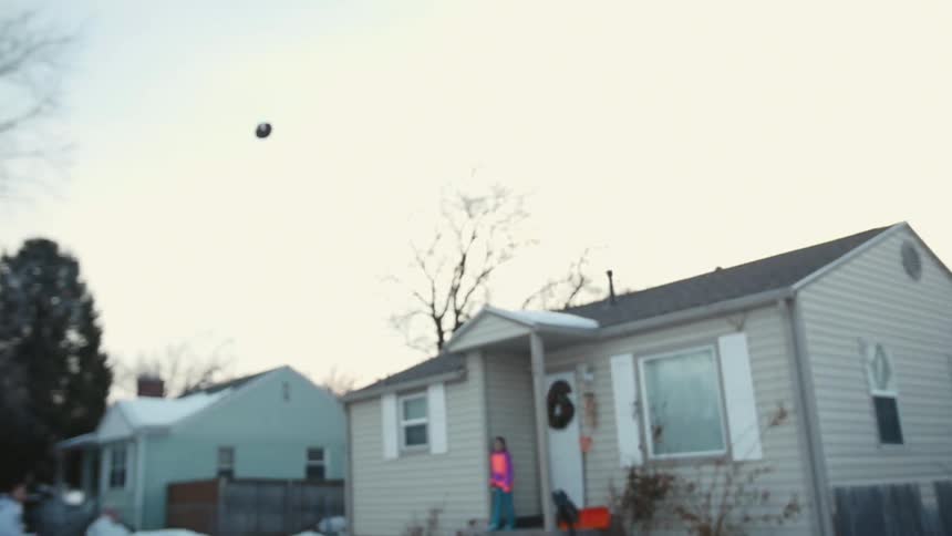 People are throwing a ball