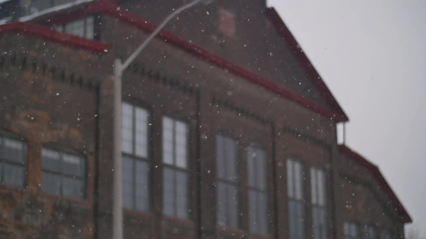 Snow falling in the winter