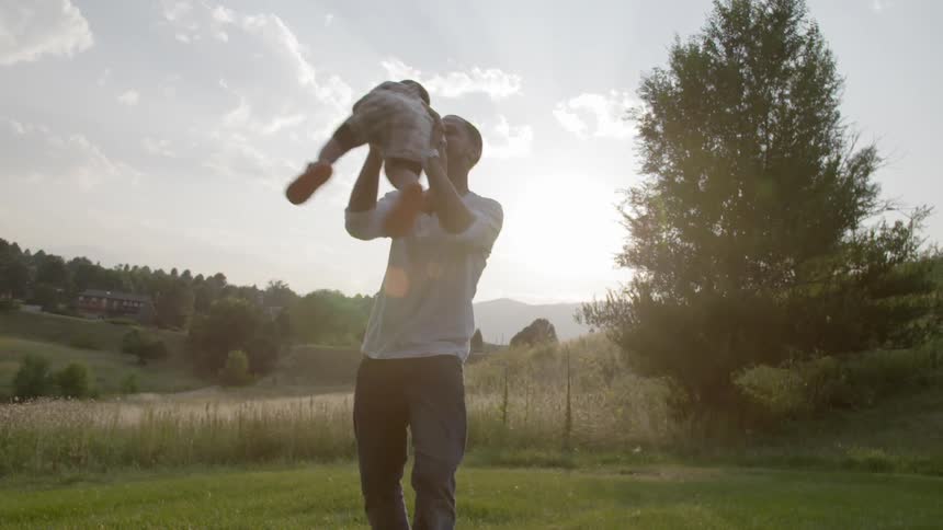 Man playing with his child
