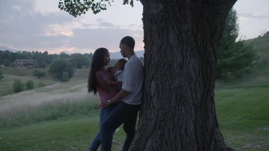 A family under a tree