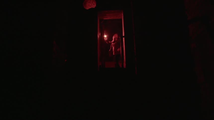 A person holding a flare