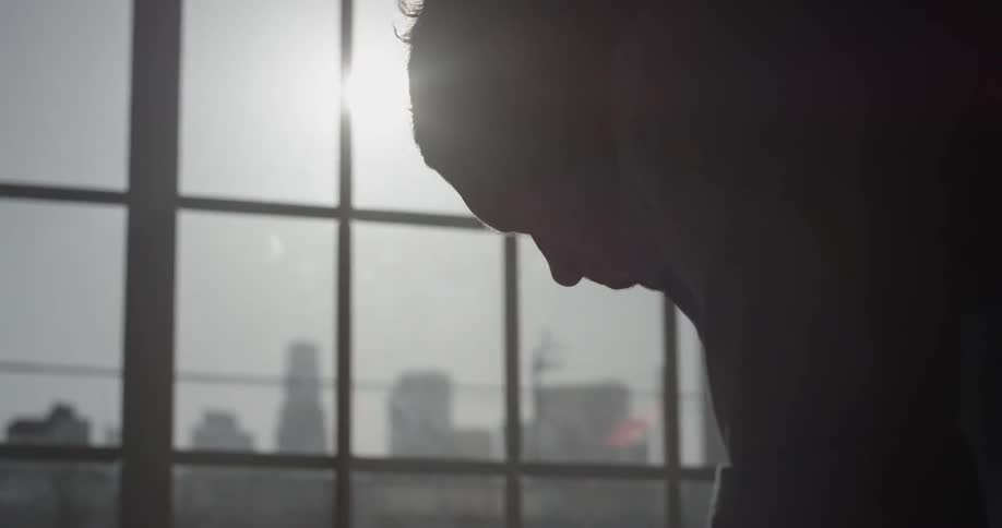 A man is looking down