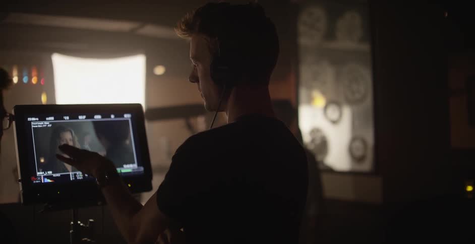 A man is filming a show