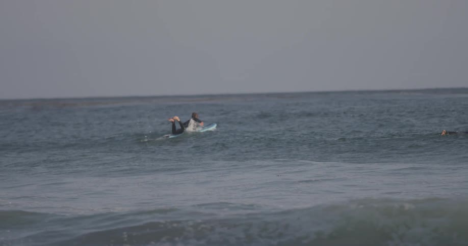 Man Driving To Beach And Surfing