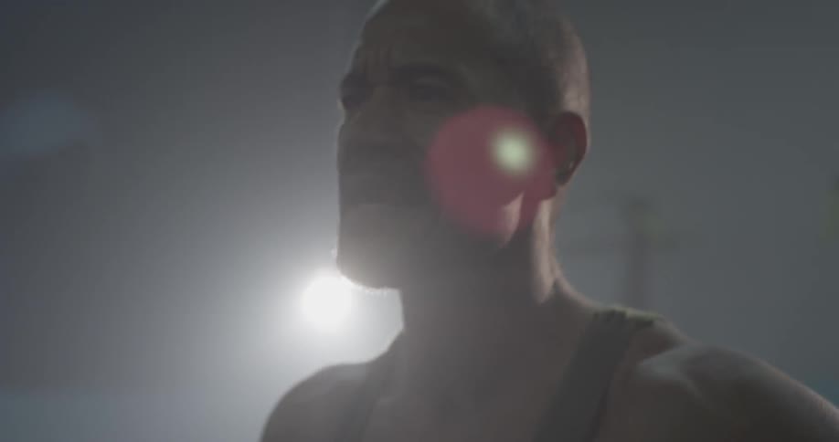 A man trains in a gym