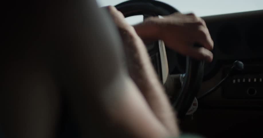 A man drives a truck