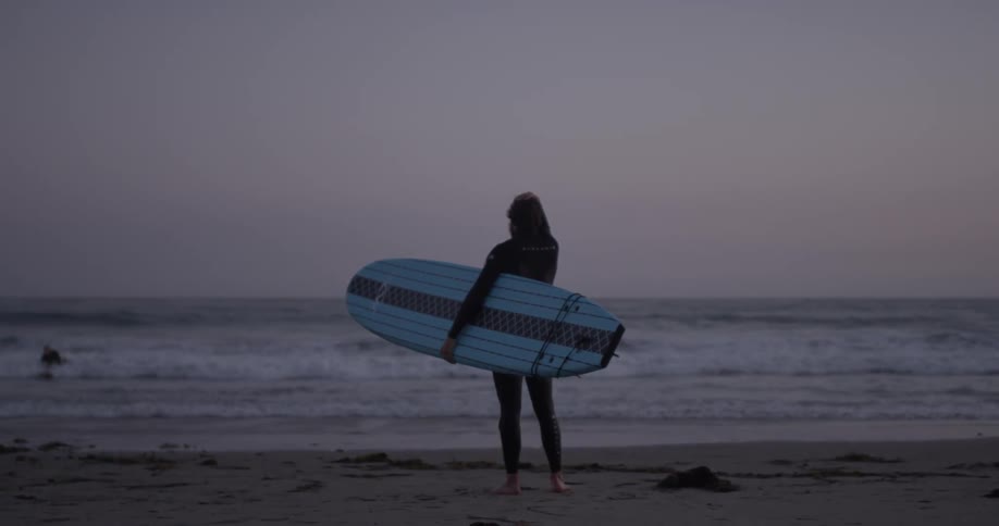 Man Driving To Beach And Surfing