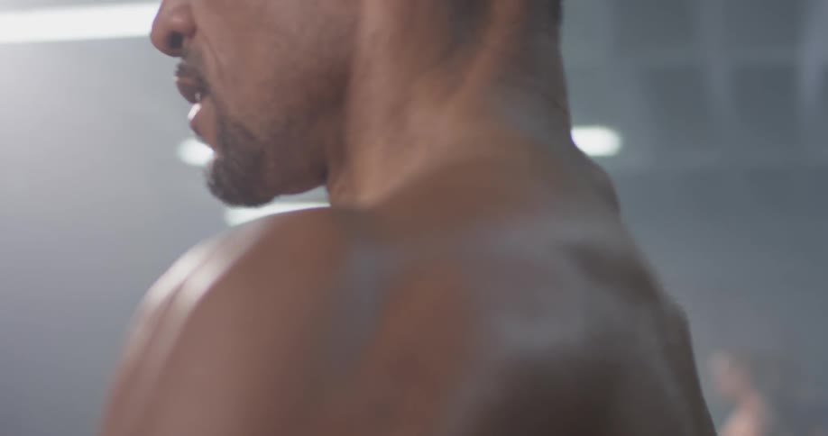 Man Working Out In Gym