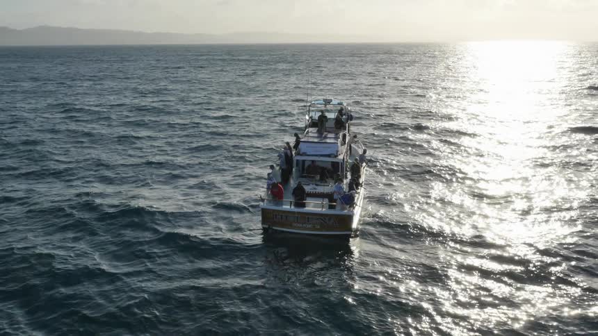 A boat on the ocean