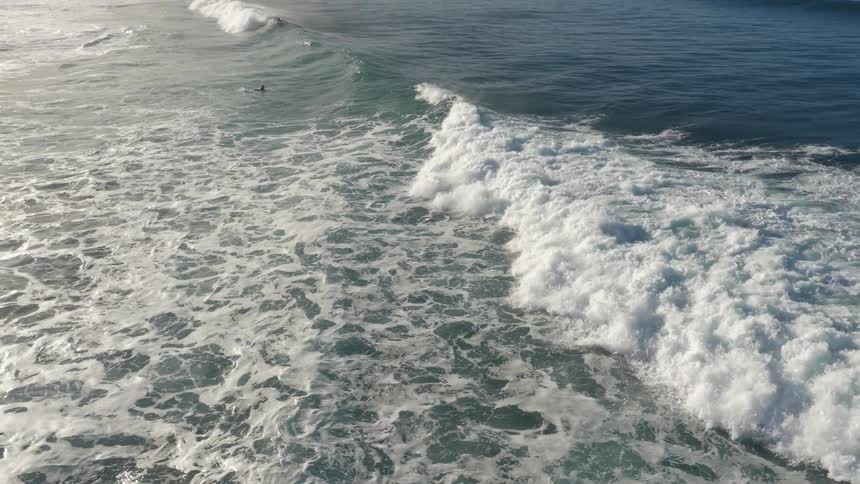 Ocean waves washing ashore