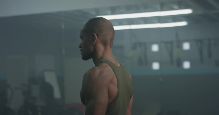 Man Working Out In Gym