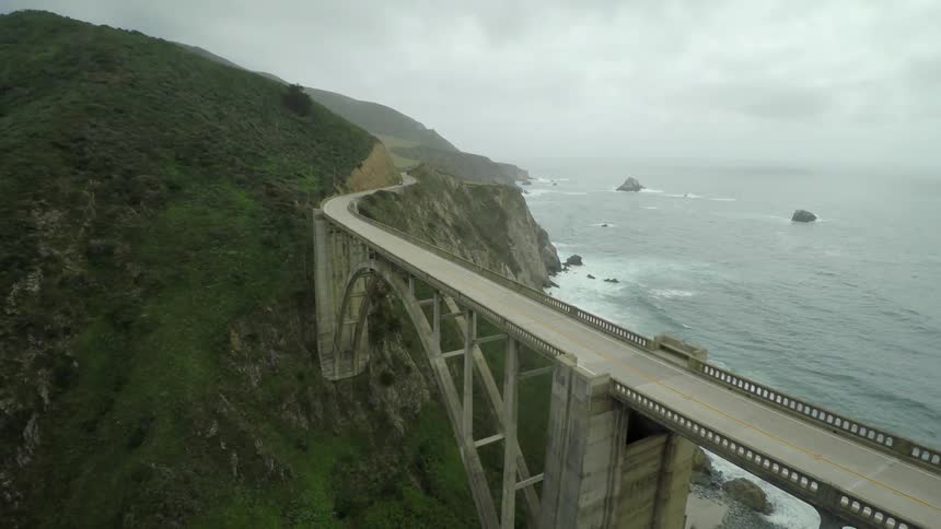 Aerial view of a bridge