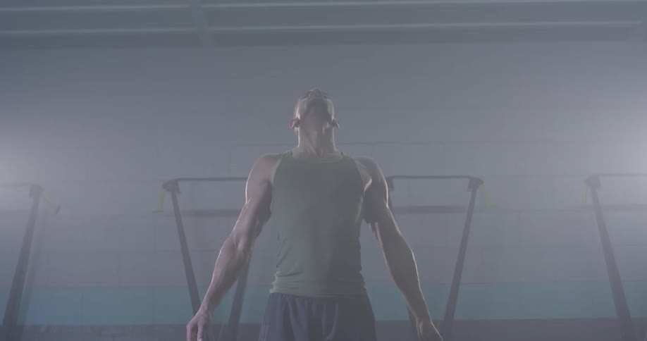 Man Working Out In Gym
