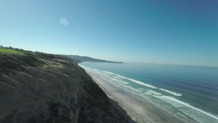 Aerial view of a cliff side beach