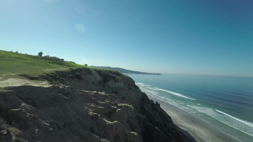 Aerial view of a cliff side beach