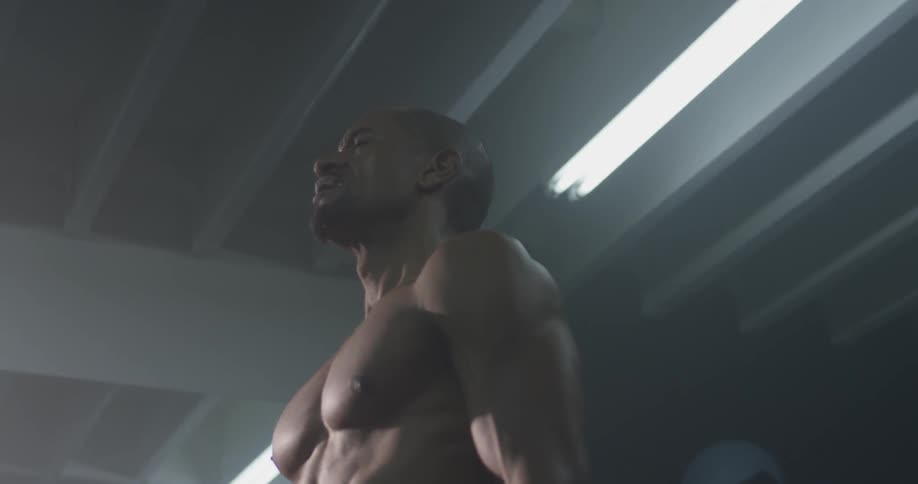 Man Working Out In Gym