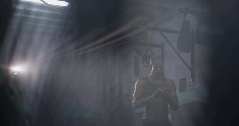 Man Working Out In Gym