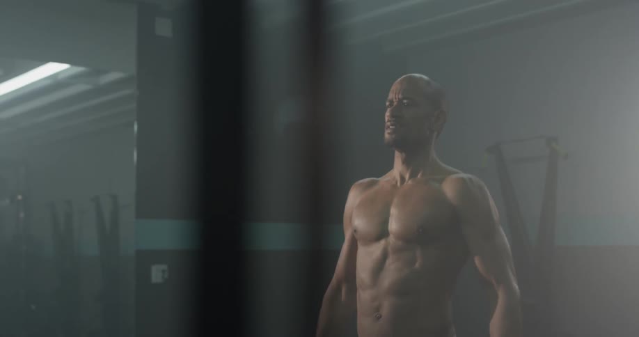 Man Working Out In Gym