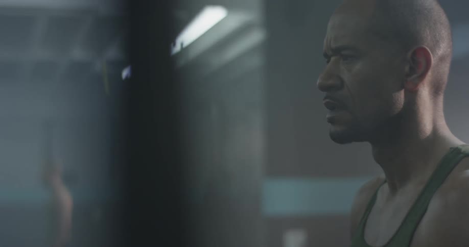 Man Working Out In Gym