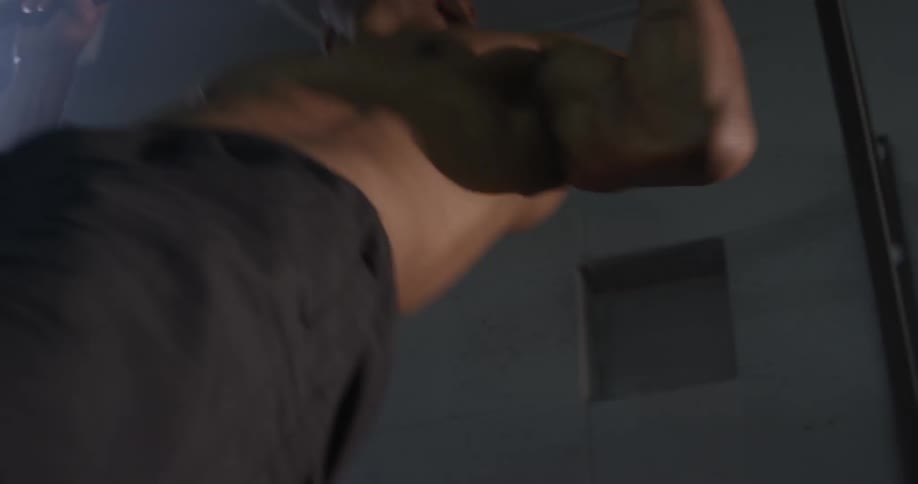 Man Working Out In Gym