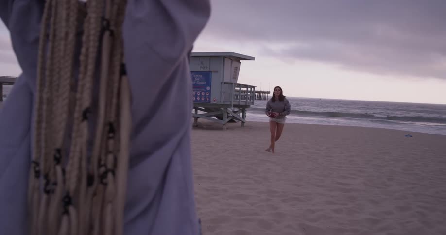 Woman Going To The Beach