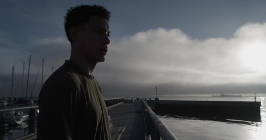 A man looking out at the ocean