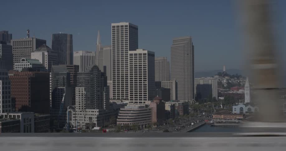 The sky is clear among the skyline