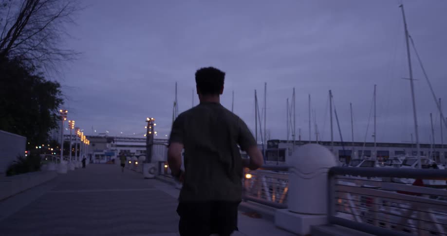 People Running Near Marina