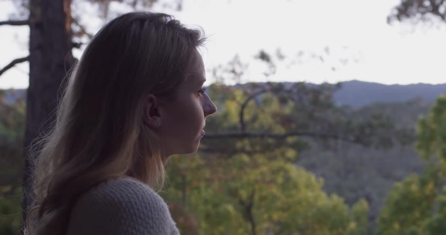 Woman Reading Outside