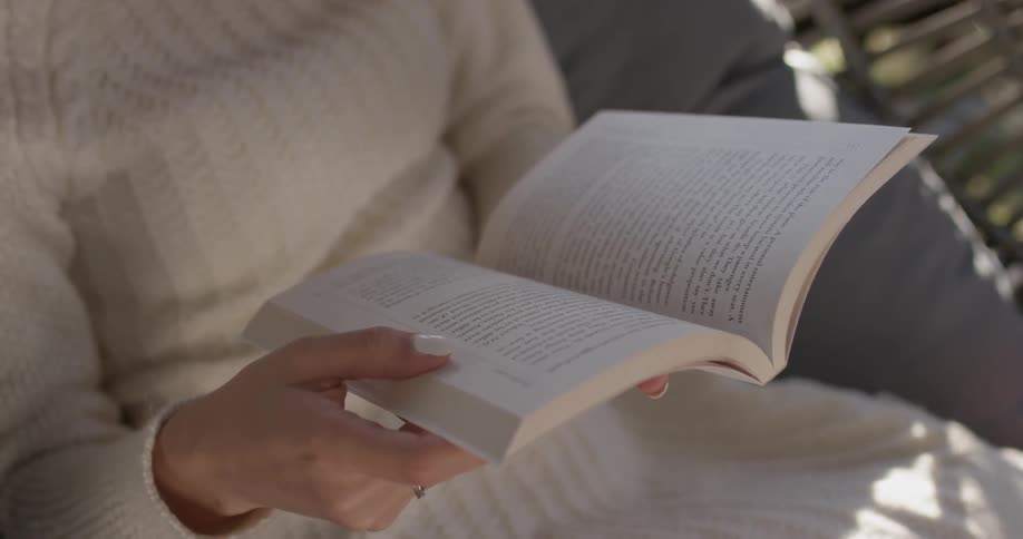 Woman Reading Outside