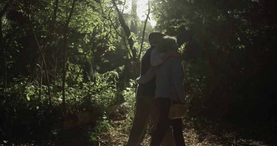 Elderly Couple On A Walk