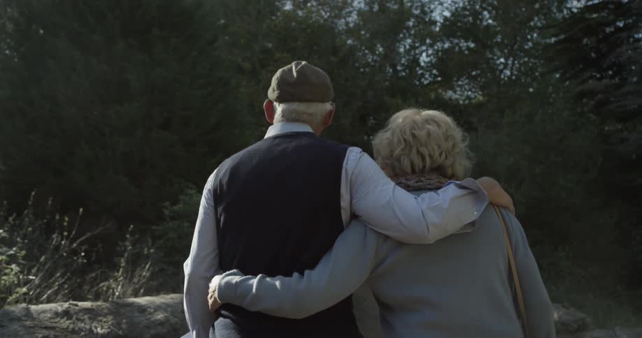 Elderly Couple On A Walk