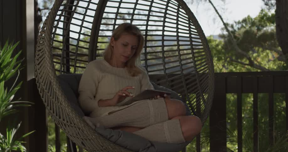 Woman Reading Outside