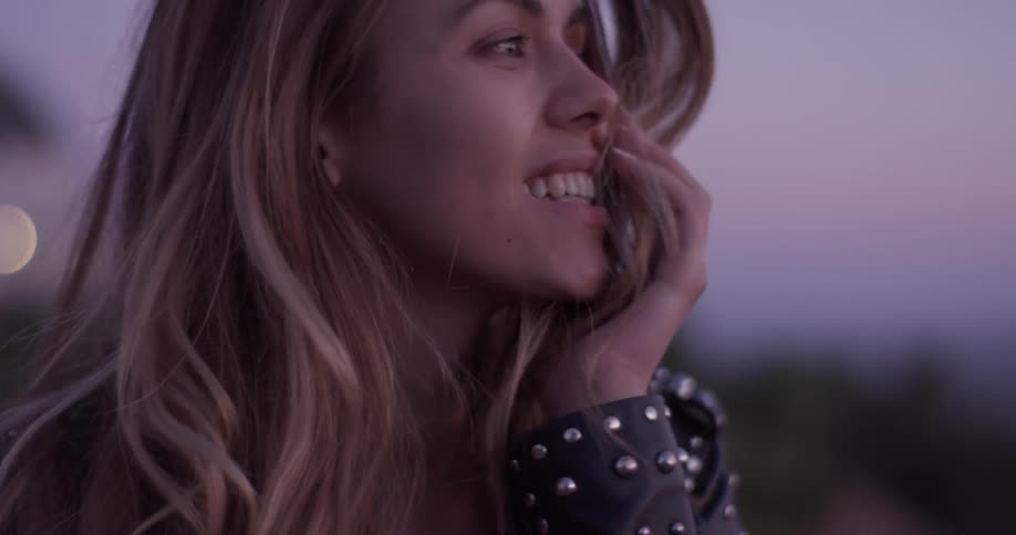 Woman Looking At Scenic View At Sunset