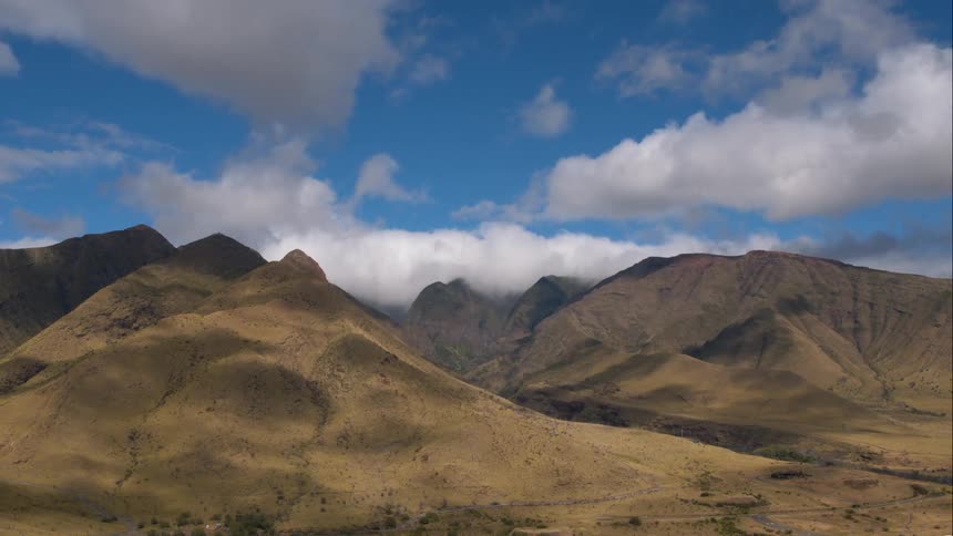 Aerial view of mountainous terrain