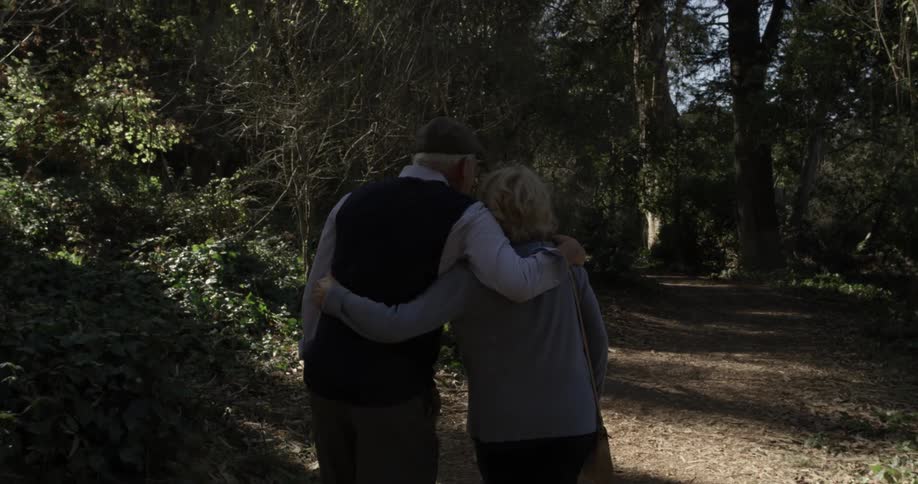 Elderly Couple On A Walk