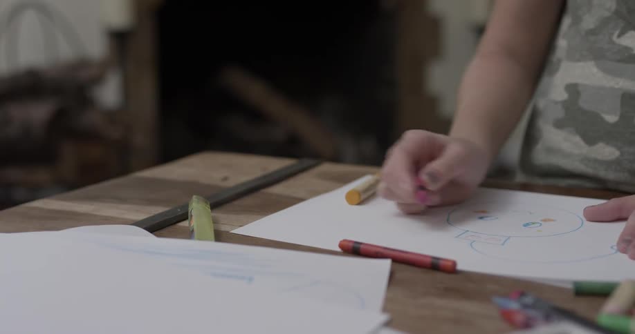 A child is coloring
