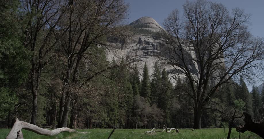 View of mountainside from ground