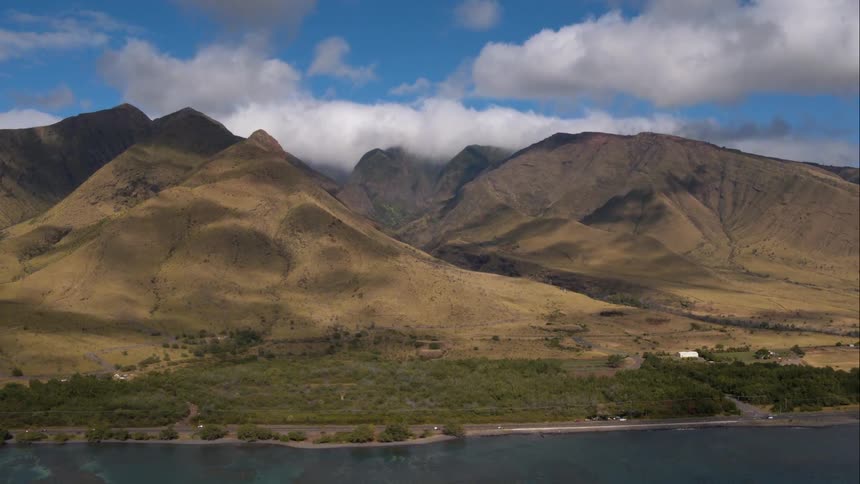 Aerial view of a mountainous coastal road