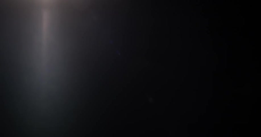 Ray of light shines in pitch dark space