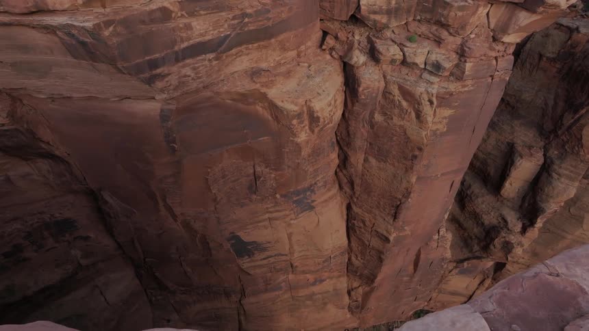 Looking down into a canyon