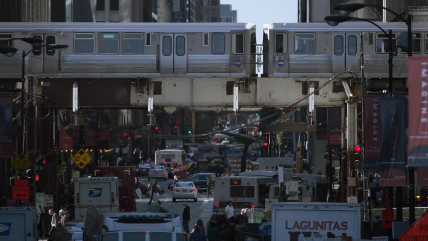 A busy city street