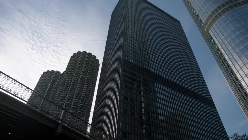 Looking up a city buildings