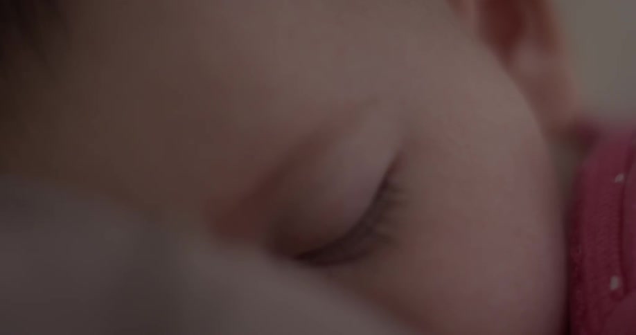 A baby sleeps soundly