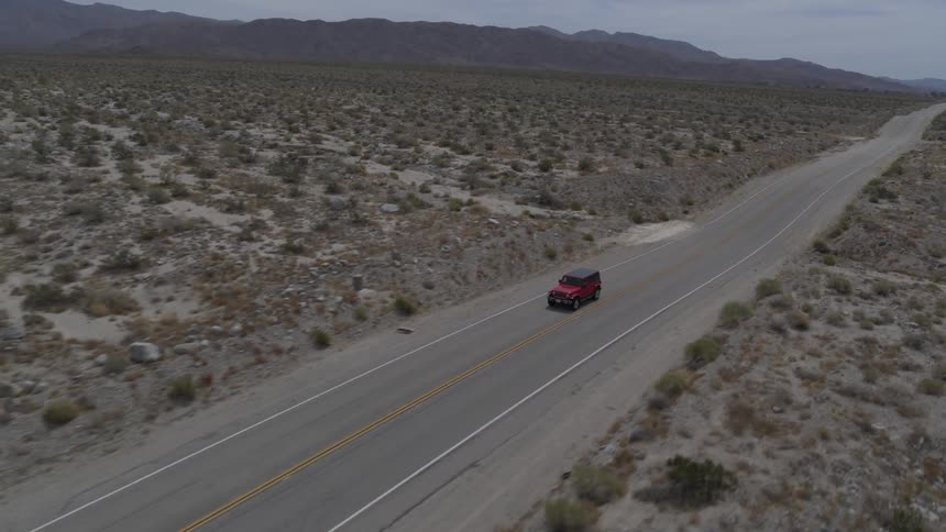 Off Road Car Driving In Desert Aerials