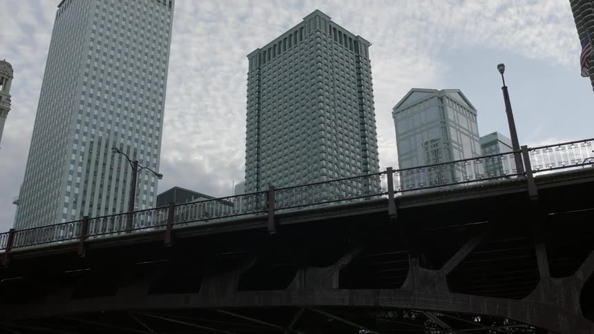 People walking over a bridge