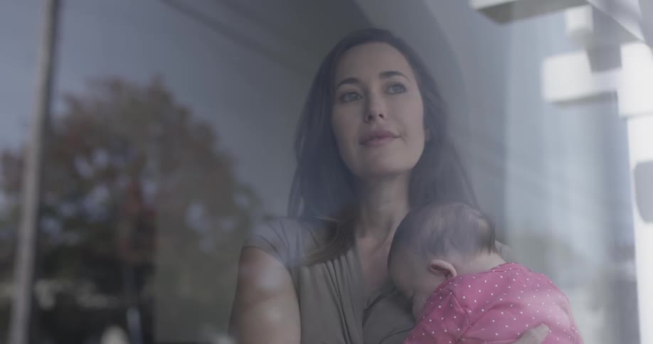 Mom And Baby At Home