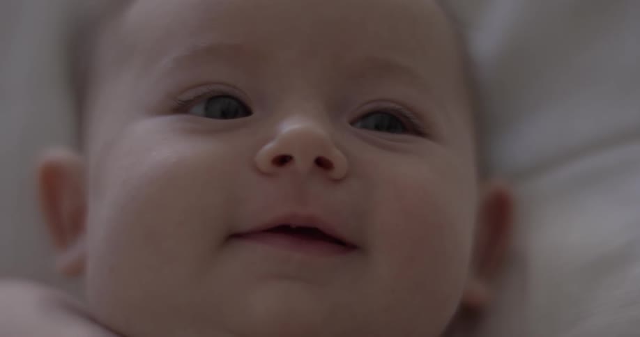 A baby smiles
