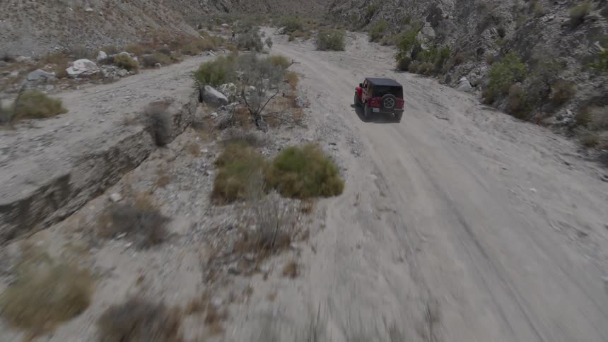 Off Road Car Driving In Desert Aerials