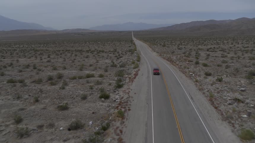 Off Road Car Driving In Desert Aerials